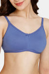 Rosaline Everyday Double Layered Non-Wired 3/4th Coverage T-Shirt Bra - Amparo Blue — thumbnail 4